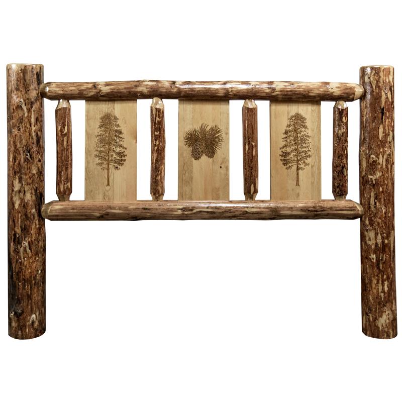 Montana Woodworks Glacier Country Transitional Wood Queen Headboard in Brown