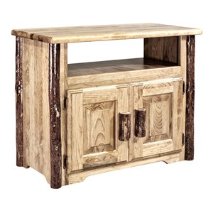 montana woodworks glacier country wood utility stand in brown lacquered