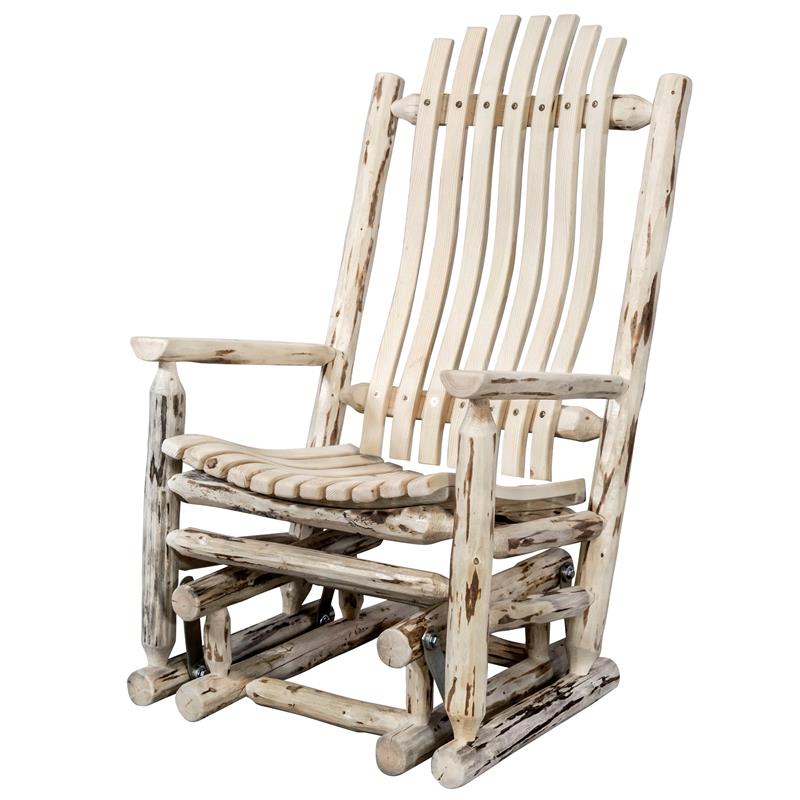 Montana Woodworks Hand-Crafted Transitional Wood Glider Rocker in Natural
