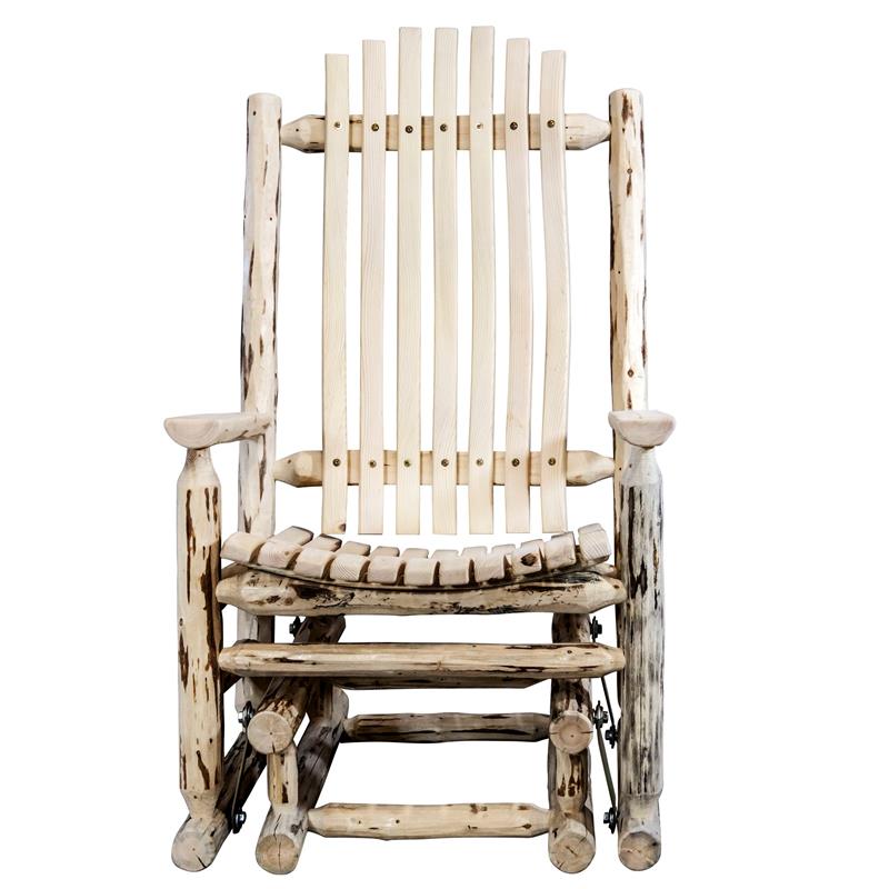 Montana Woodworks Hand-Crafted Transitional Wood Glider Rocker in Natural