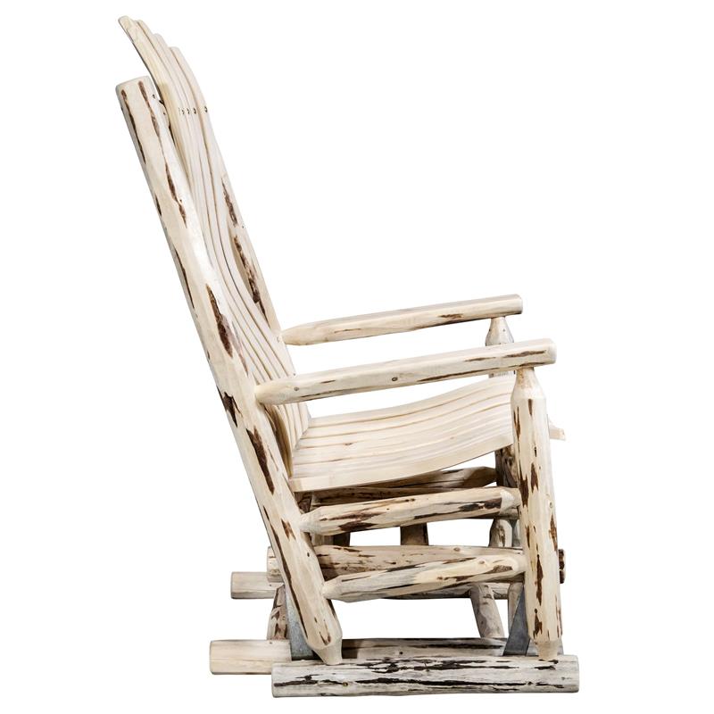 Montana Woodworks Hand-Crafted Transitional Wood Glider Rocker in Natural