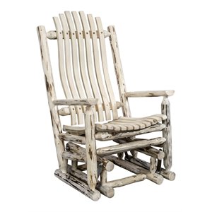 montana woodworks hand-crafted transitional wood glider rocker in natural