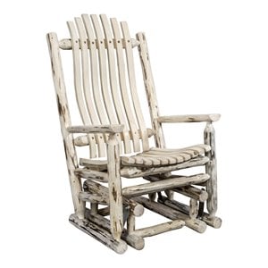 Montana Woodworks Handcrafted Transitional Wood Glider Rocker in Natural
