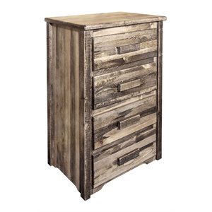 montana woodworks homestead transitional solid wood chest of drawers in brown