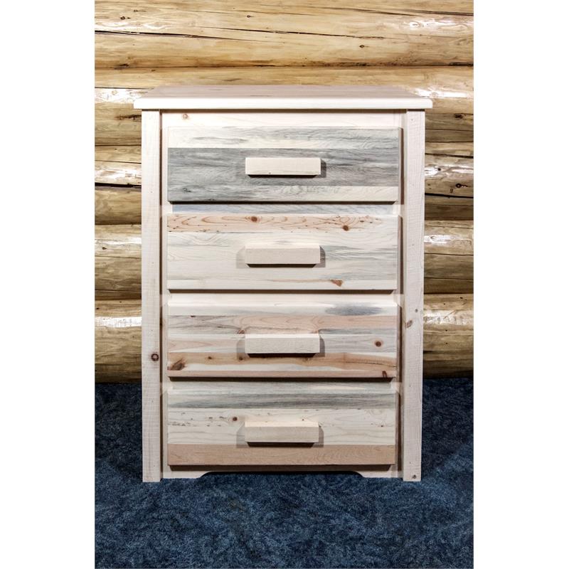 Montana Woodworks Homestead 4 Drawers Wood Chest of Drawers in Natural