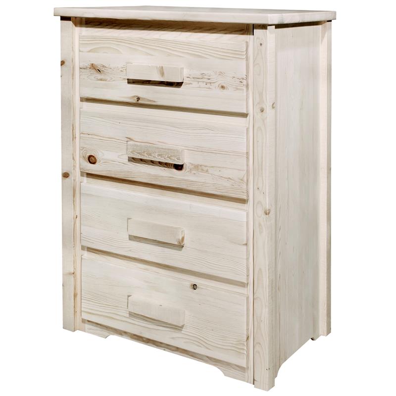 Montana Woodworks Homestead 4 Drawers Wood Chest of Drawers in Natural