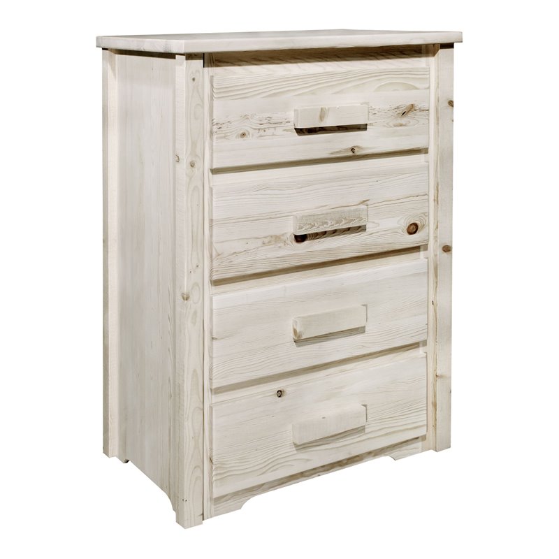 Montana Woodworks Homestead 4 Drawers Wood Chest of Drawers in Natural