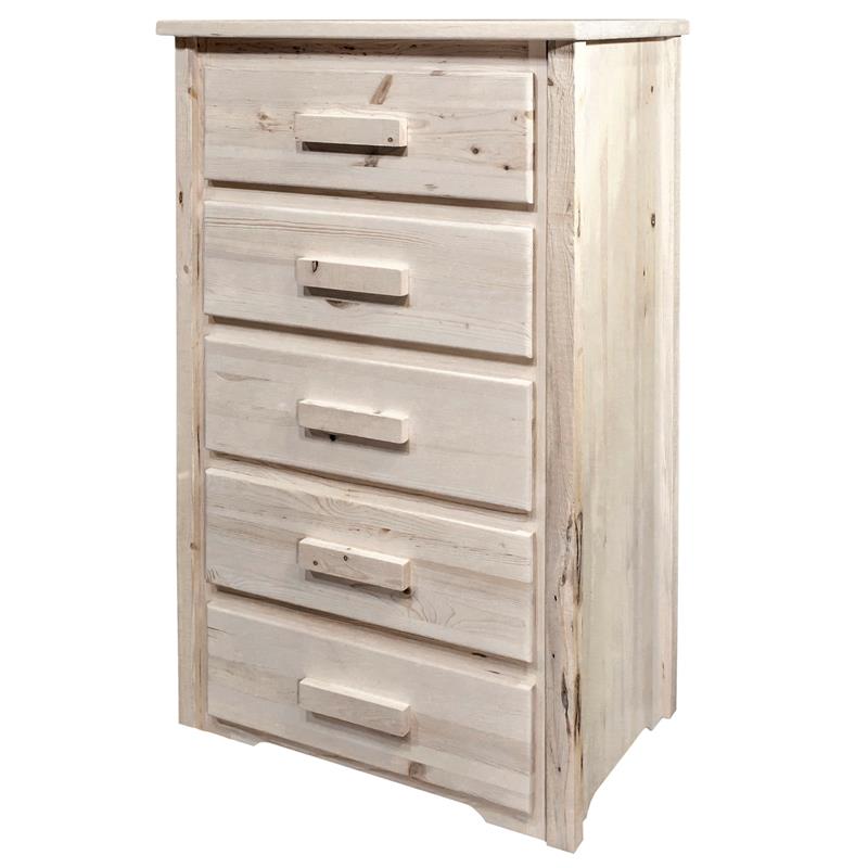 Montana Woodworks Homestead 5 Drawers Wood Chest of Drawers in Natural