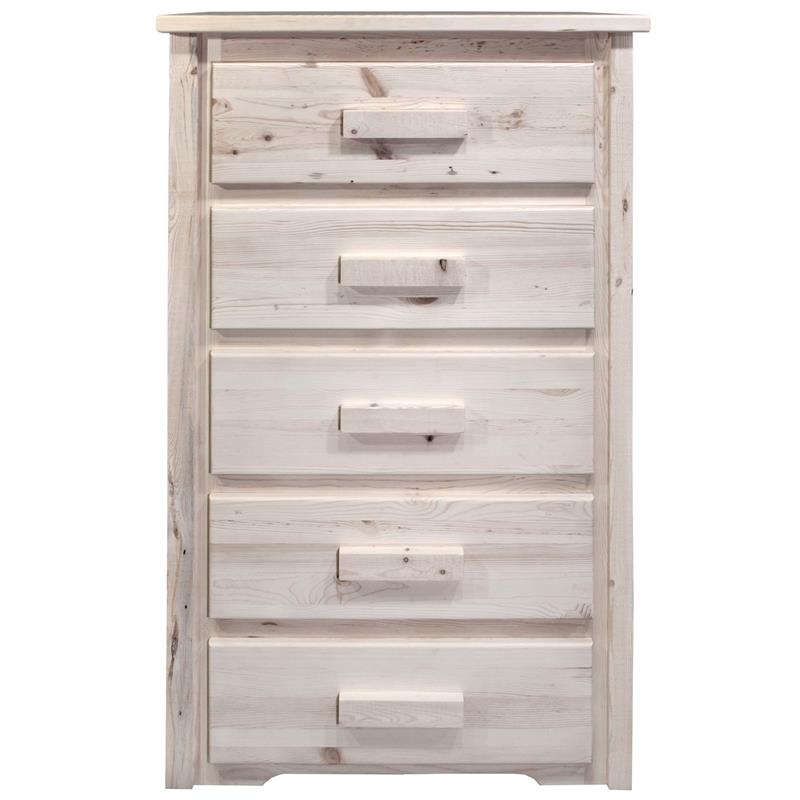 Montana Woodworks Homestead 5 Drawers Wood Chest of Drawers in Natural