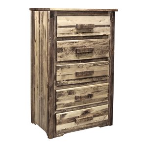 montana woodworks homestead transitional wood chest of drawers in brown