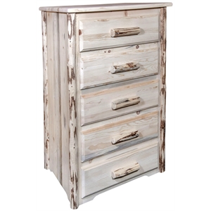 montana woodworks 5 drawers wood chest of drawers in natural lacquered