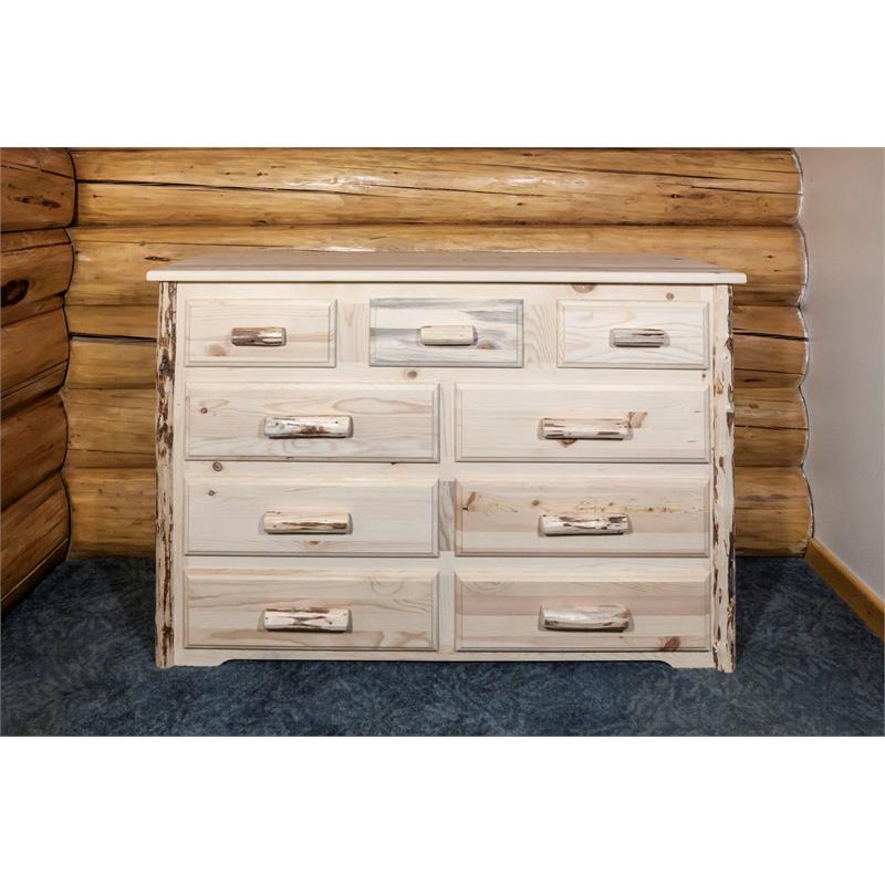Montana Woodworks 9-drawer Transitional Wood Dresser in Natural