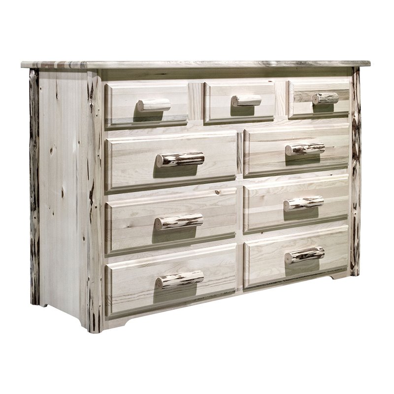 Montana Woodworks 9-drawer Transitional Wood Dresser in Natural