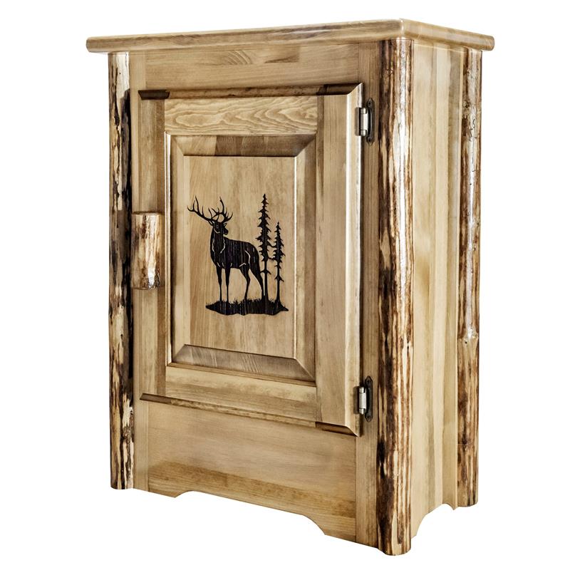 Montana Woodworks Glacier Country Hand-Crafted Wood Accent Cabinet in Brown