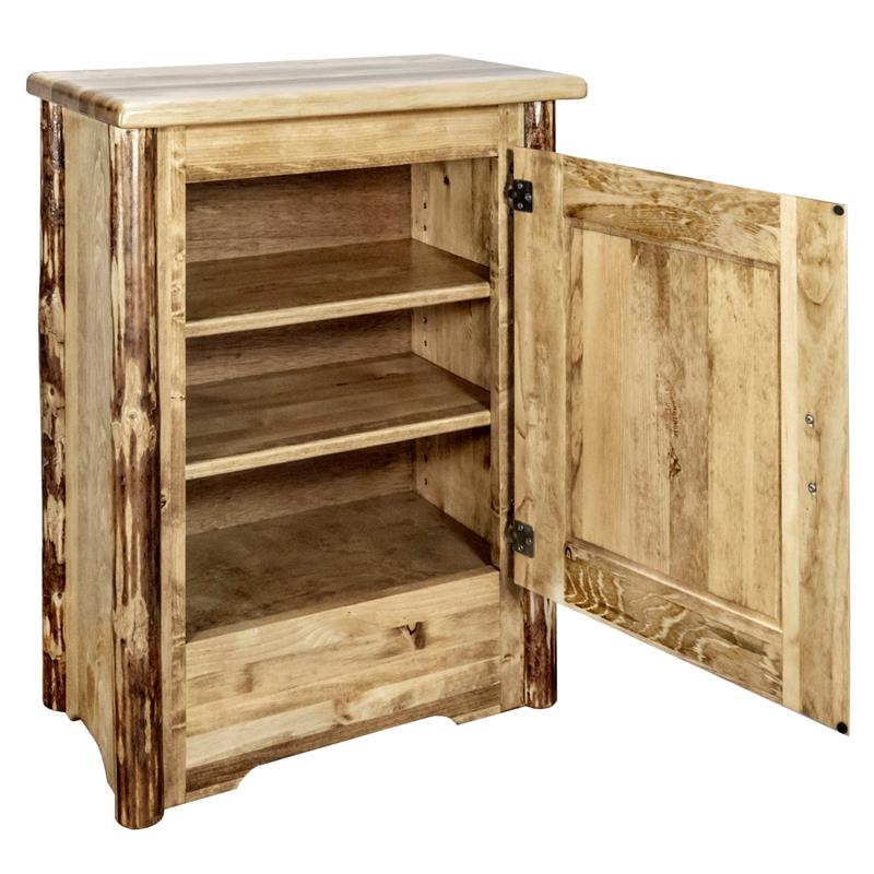 Montana Woodworks Glacier Country Hand-Crafted Wood Accent Cabinet in Brown