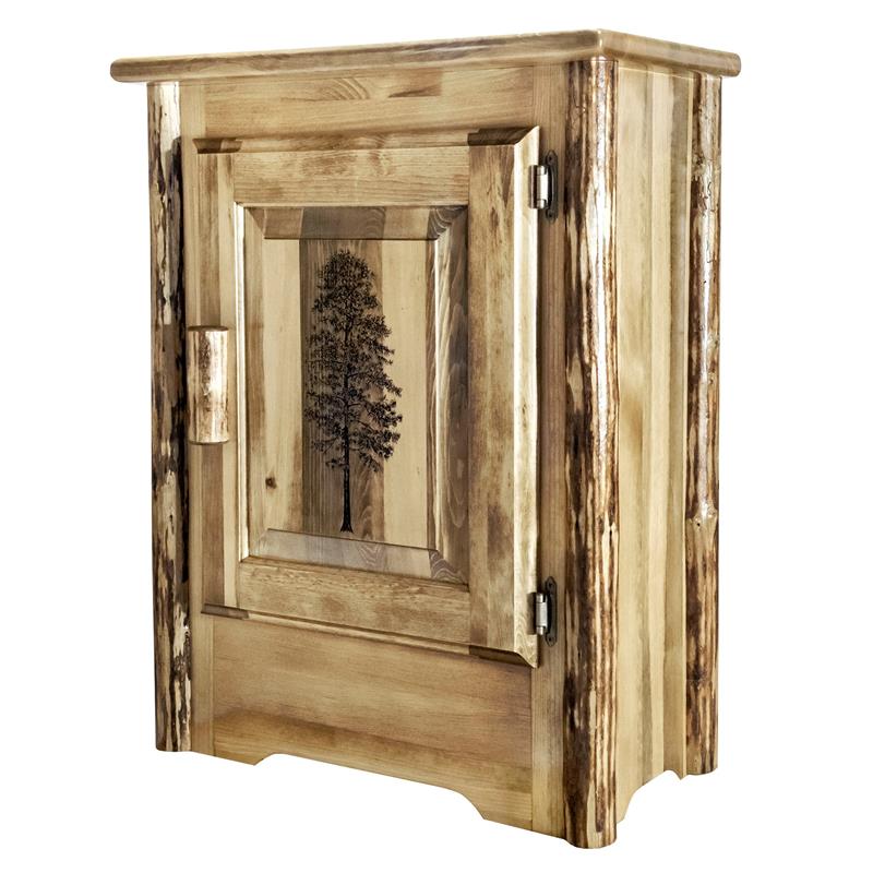 Montana Woodworks Glacier Country Unique Wood Accent Cabinet in Brown