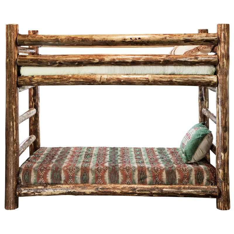Montana Woodworks Glacier Country Solid Wood Twin over Twin Bunk Bed in Brown