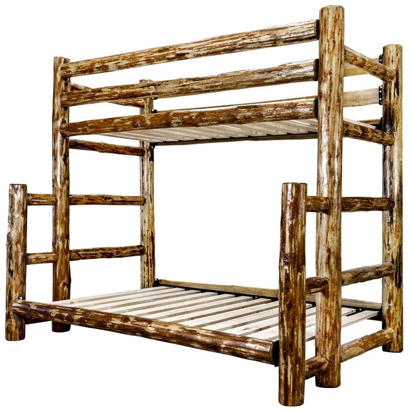 Montana Woodworks Glacier Country Wood Twin over Full Bunk Bed in Brown