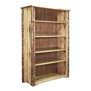 montana woodworks glacier country transitional wood bookcase in brown