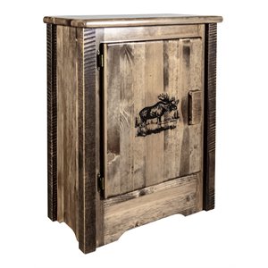 montana woodworks homestead solid wood accent cabinet in brown