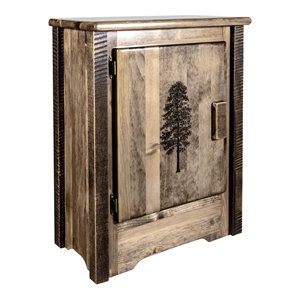 montana woodworks homestead hand-crafted wood accent cabinet in brown