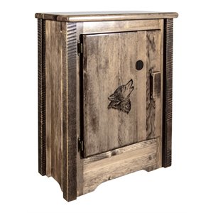montana woodworks homestead left hinged solid wood accent cabinet in brown