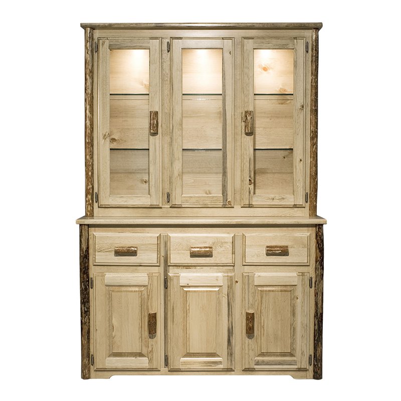 Montana Woodworks Glacier Country Transitional Wood China Hutch in Brown
