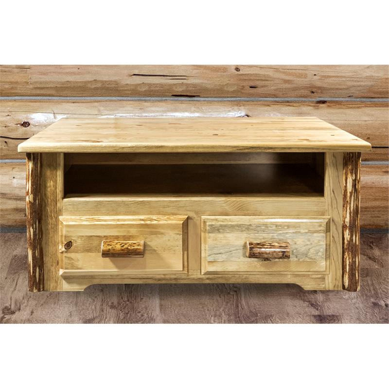 Montana Woodworks Glacier Country 2 Drawers Wood Coffee Table in Brown