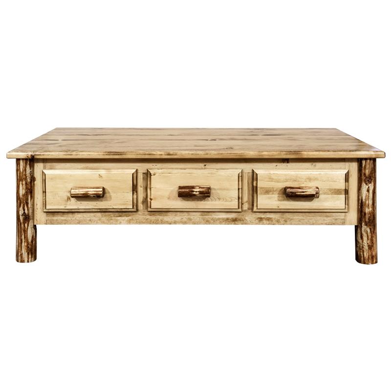 Montana Woodworks Glacier Country Wood Coffee Table in Brown Lacquered