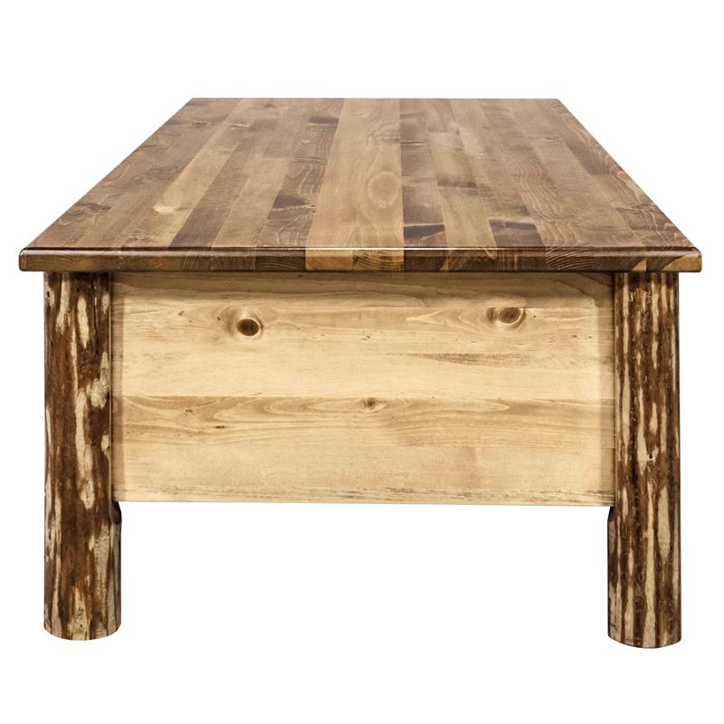 Montana Woodworks Glacier Country Wood Coffee Table in Brown Lacquered