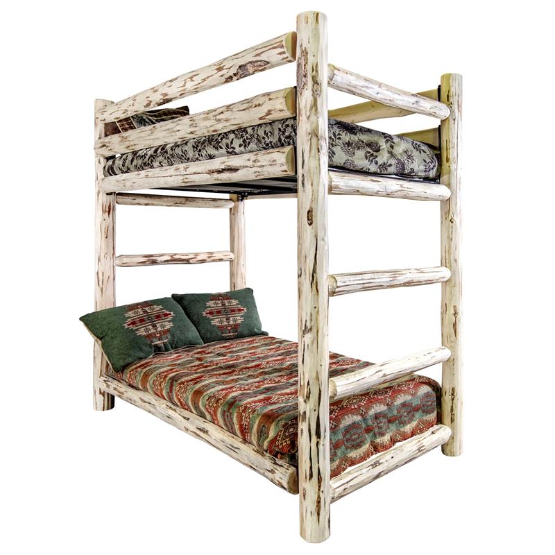 Montana Woodworks Transitional Solid Wood Twin over Twin Bunk Bed in Natural