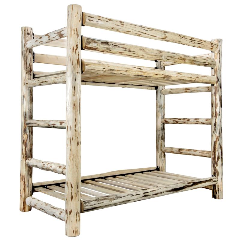Montana Woodworks Transitional Solid Wood Twin over Twin Bunk Bed in Natural