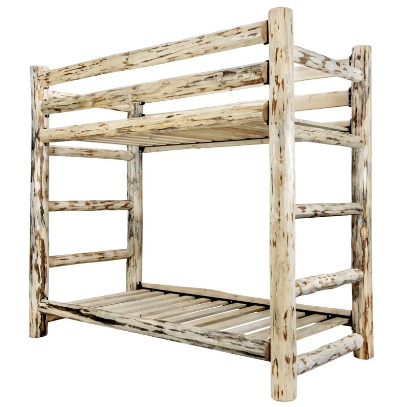 Montana Woodworks Transitional Solid Wood Twin over Twin Bunk Bed in Natural