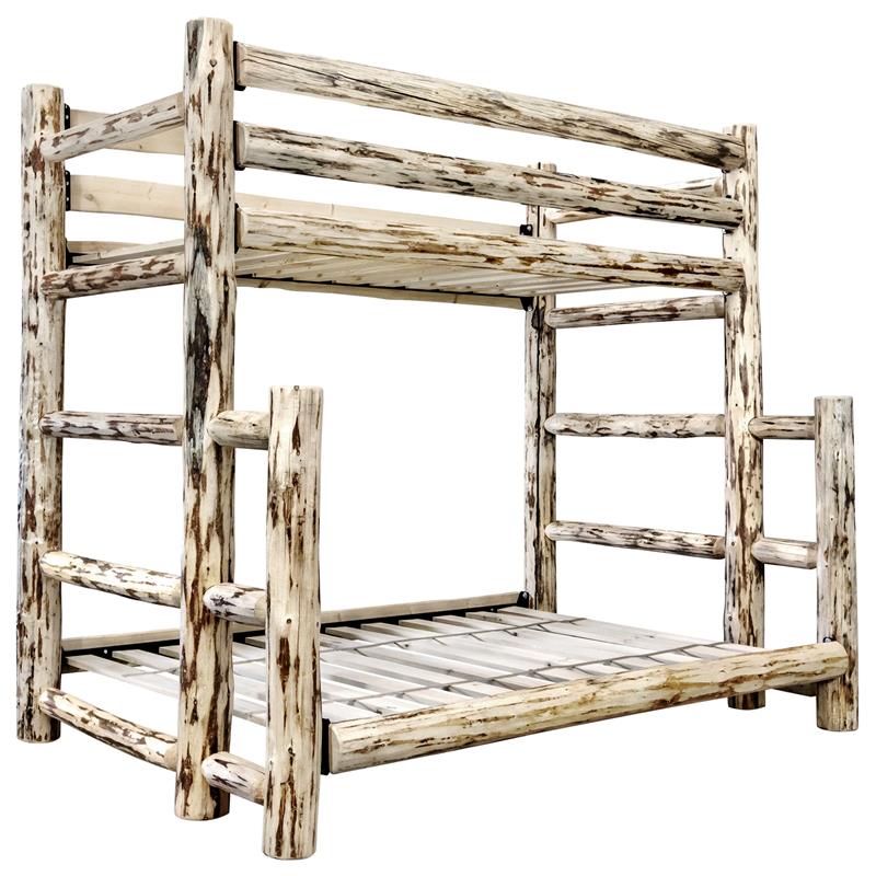 Montana Woodworks Transitional Solid Wood Twin over Full Bunk Bed in Natural