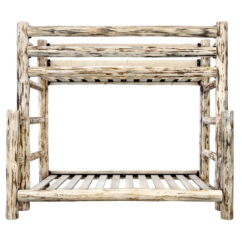 Montana Woodworks Transitional Solid Wood Twin over Full Bunk Bed in Natural