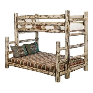montana woodworks transitional solid wood twin over full bunk bed in natural