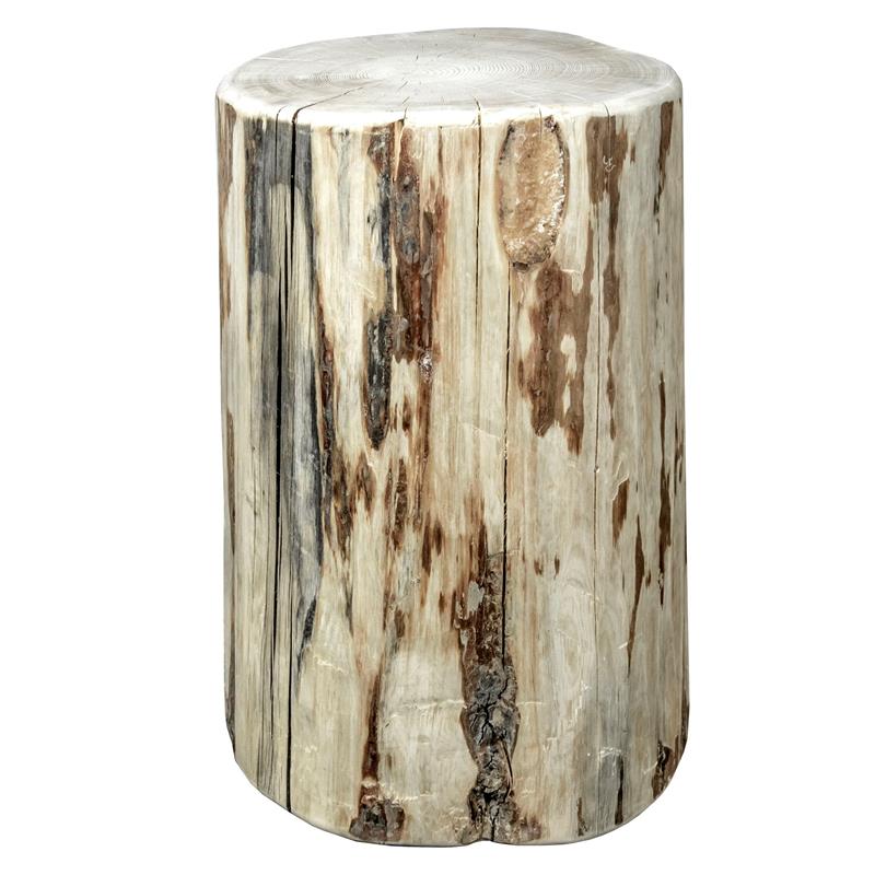Montana Woodworks Homestead Transitional Solid Wood Cowboy Stump in Natural