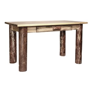 montana woodworks glacier country wood writing desk in brown lacquered
