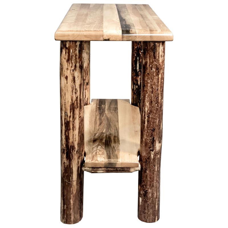 Montana Woodworks Glacier Country Wood Chairside Table in Brown Lacquered