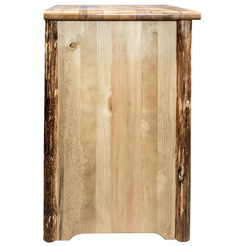 Montana Woodworks Glacier Country Wood End Table with Drawer and Door in Brown