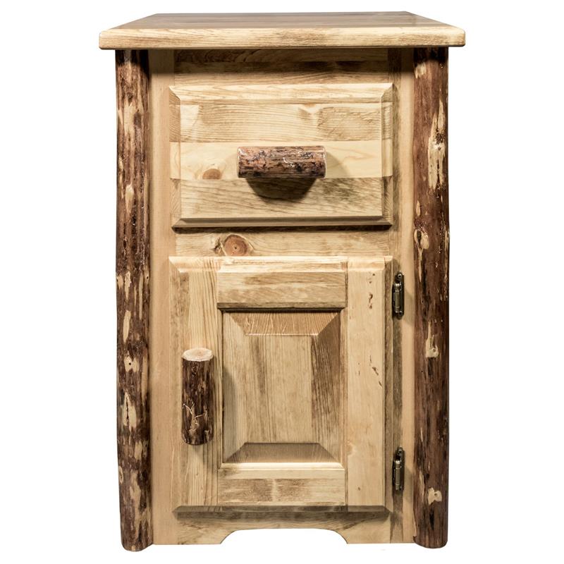 Montana Woodworks Glacier Country Solid Wood End Table with Drawer in Brown