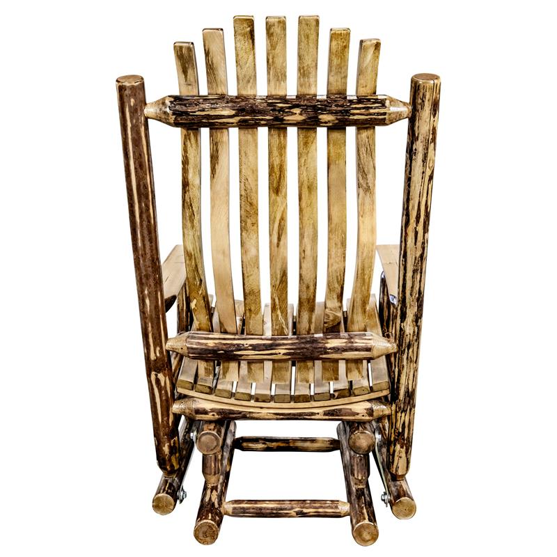 Montana Woodworks Glacier Country Wood Glider Rocker in Brown Lacquered