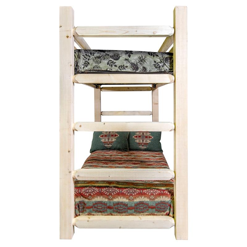 Montana Woodworks Homestead Solid Pine Wood Twin over Twin Bunk Bed in Natural