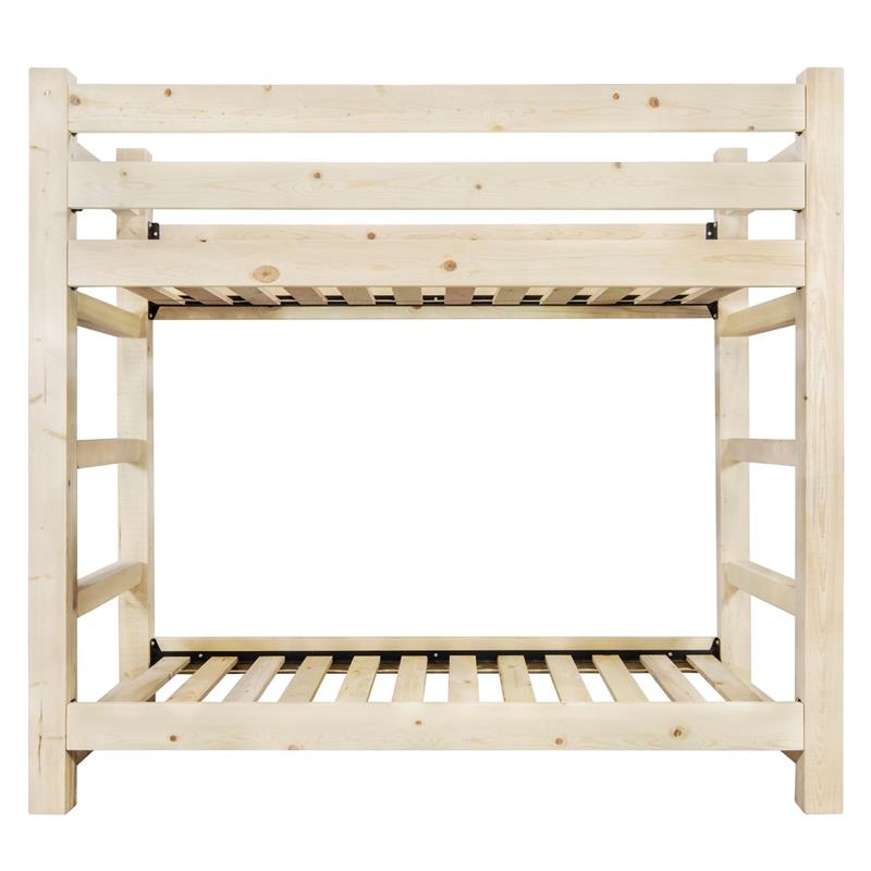 Montana Woodworks Homestead Solid Pine Wood Twin over Twin Bunk Bed in Natural