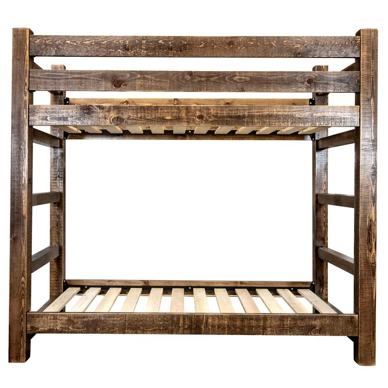 Montana Woodworks Homestead Solid Wood Twin over Twin Bunk Bed in Brown