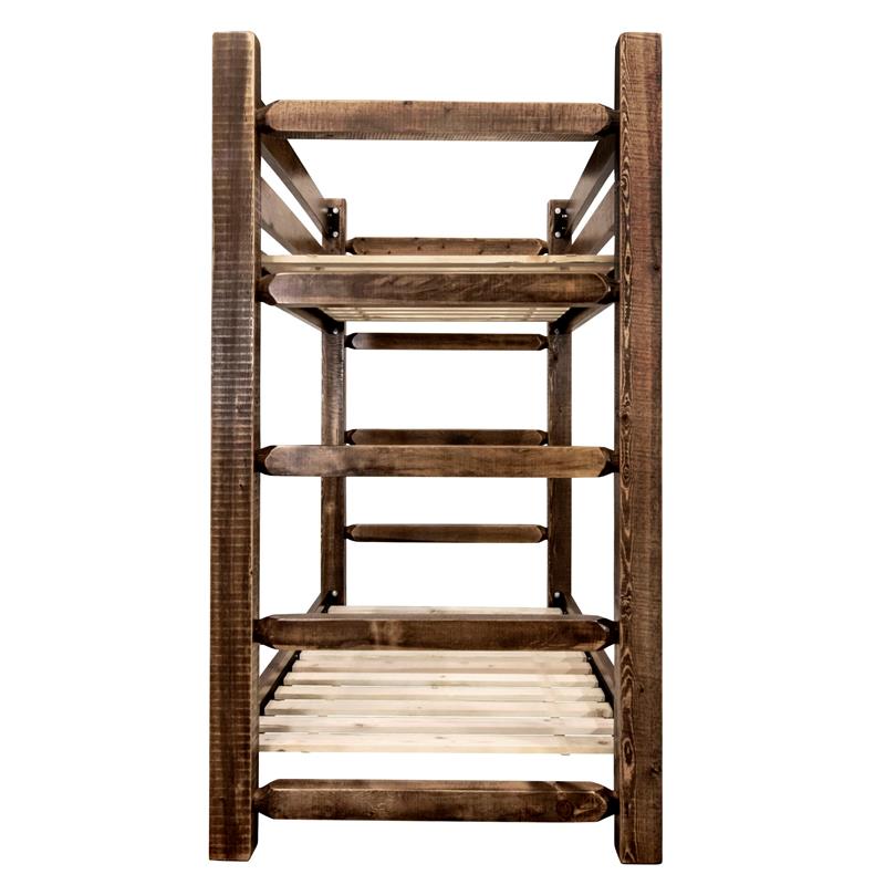 Montana Woodworks Homestead Solid Wood Twin over Twin Bunk Bed in Brown