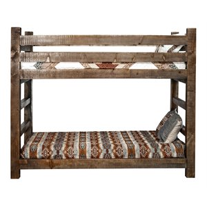 montana woodworks homestead solid wood twin over twin bunk bed in brown