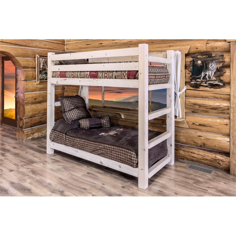Montana Woodworks Homestead Transitional Wood Twin over Twin Bunk Bed in Natural