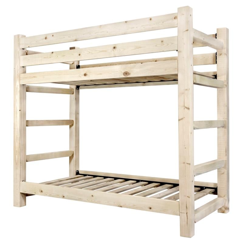 Montana Woodworks Homestead Transitional Wood Twin over Twin Bunk Bed in Natural