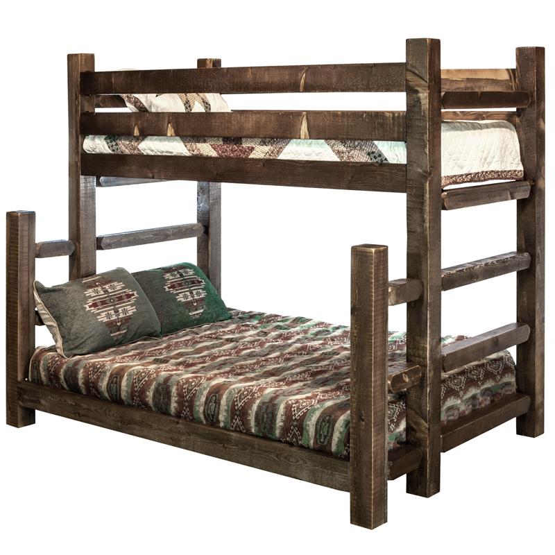 Montana Woodworks Homestead Wood Twin over Full Bunk Bed in Brown